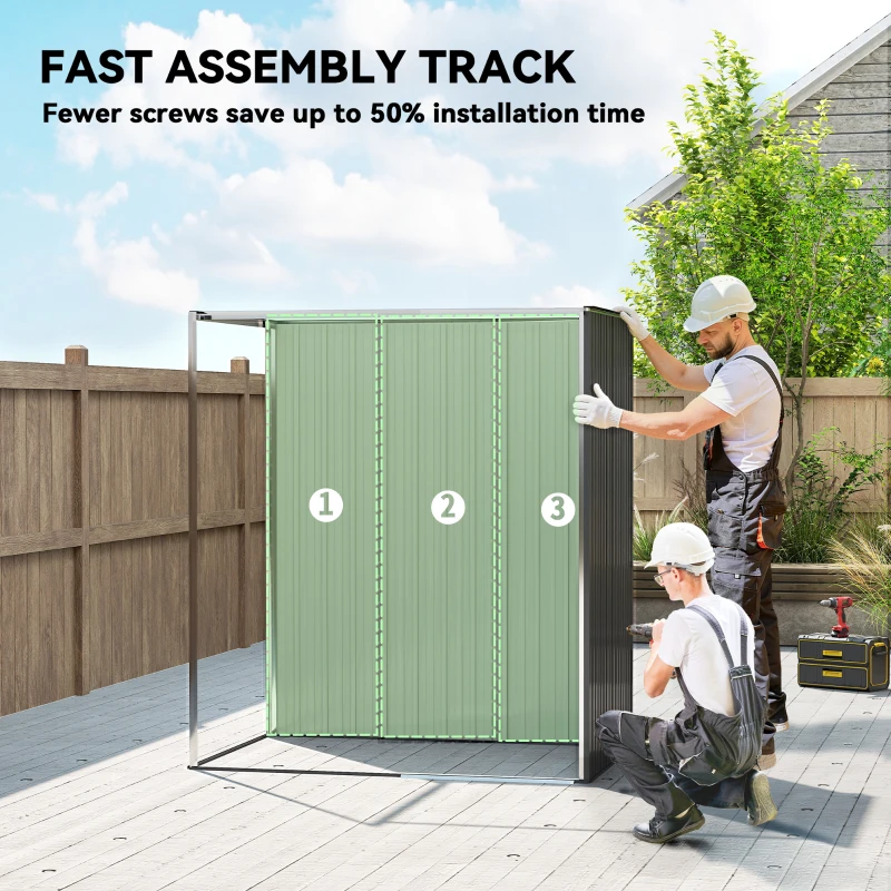 Outsunny 5.2' x 3.5' Outdoor Storage Shed, Easy to Assemble Metal Garden Shed, for Backyard, Lawn, Patio, Dark Grey