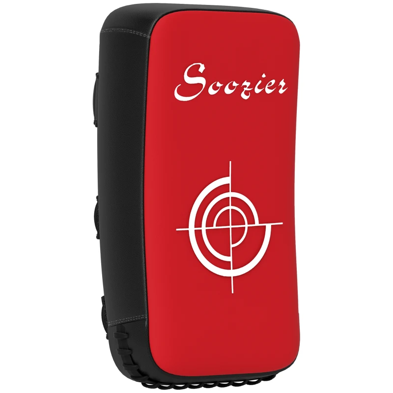 Soozier 16.5 in Muay Thai Kick Shield Punching Pad, Kick Shield for Martial Arts, Karate, Kickboxing, MMA x 1 Unit, Red