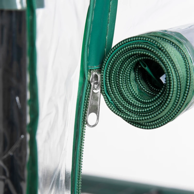 Outsunny Portable Greenhouse with 4 Tier Shelves Outdoor Hot House, Steel Frame, PVC Cover, 28" x 20" x 63", Transparent