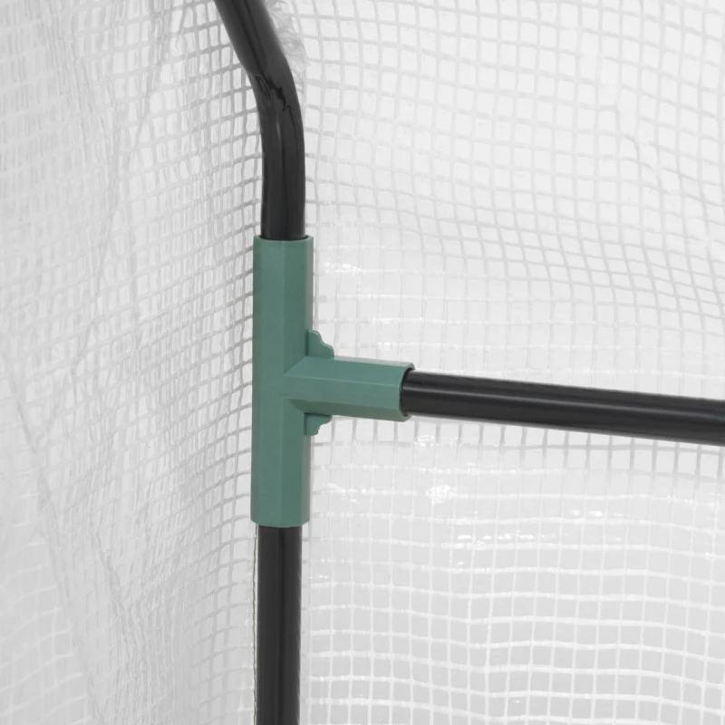 Outsunny 6' x 3' x 3' Portable Tunnel Greenhouse Outdoor Garden Mini with Large Zipper Doors & Water/UV PE Cover White