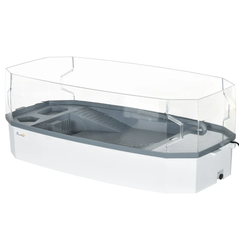 PawHut Turtle Tank Kit, Turtle Aquarium with Basking Platform, Water Pump, Filter Layer Design, Reptile Habitat