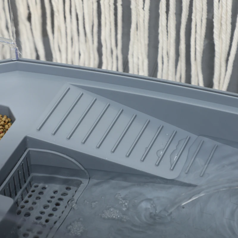 PawHut Turtle Tank Kit, Turtle Aquarium with Basking Platform, Water Pump, Filter Layer Design, Reptile Habitat