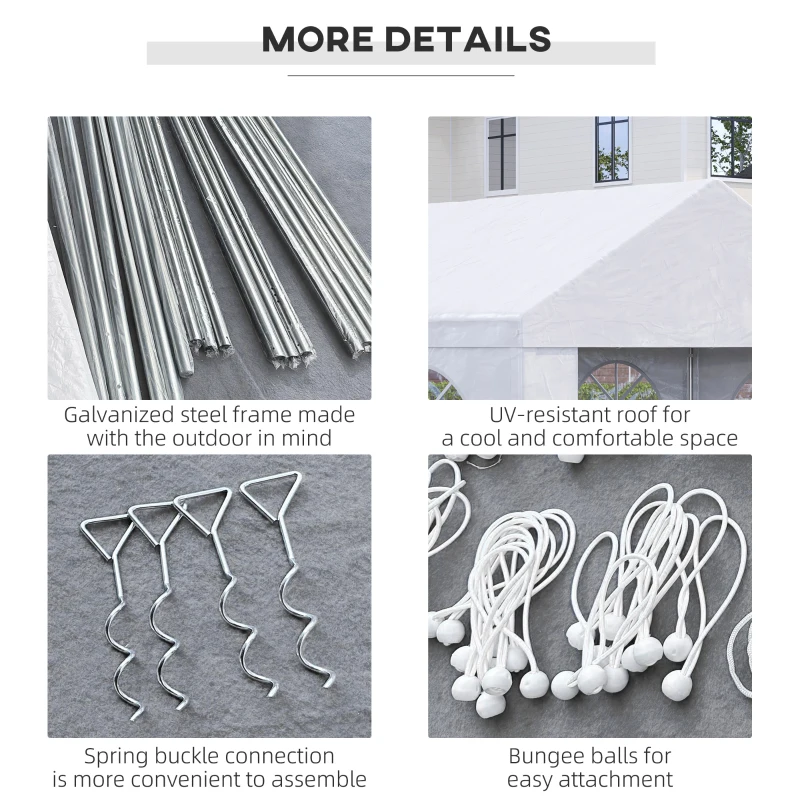 Outsunny 16.5' x 13' Outdoor Tents for Parties, Event Tent with Sides, 4 Windows and 2 Doors, White