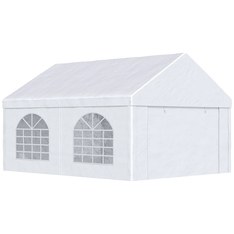 Outsunny 16.5' x 13' Outdoor Tents for Parties, Event Tent with Sides, 4 Windows and 2 Doors, White