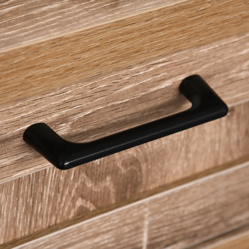 HOMCOM Rustic Barn Door Storage Cabinet Modern Farmhouse Buffet Sideboard for Kitchen and Dining Room, Light Oak