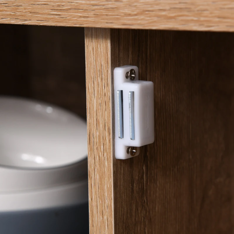 HOMCOM Rustic Barn Door Storage Cabinet Modern Farmhouse Buffet Sideboard for Kitchen and Dining Room, Light Oak