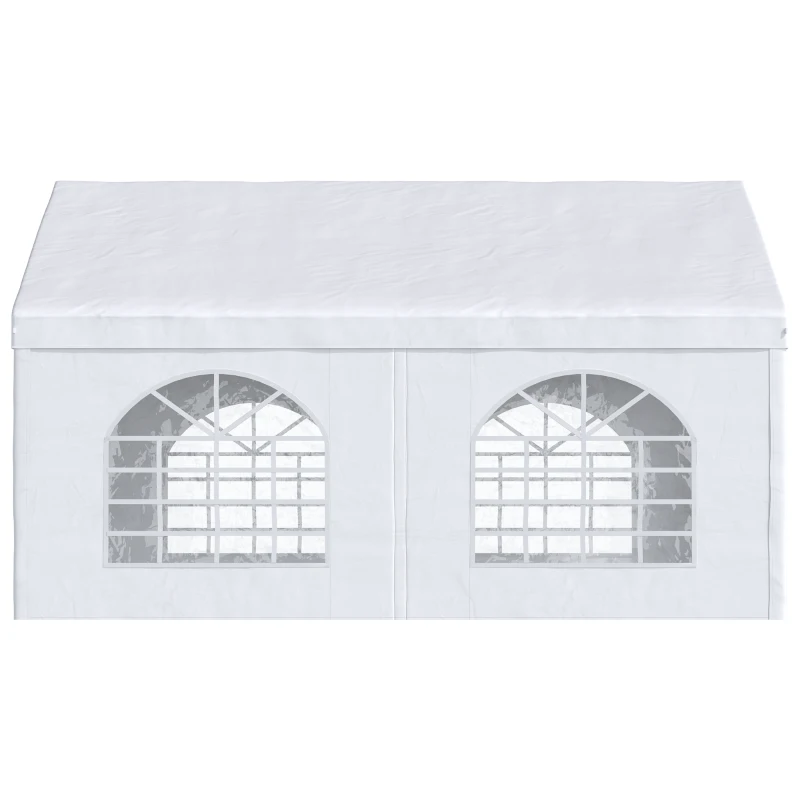 Outsunny 16.5' x 13' Outdoor Tents for Parties, Event Tent with Sides, 4 Windows and 2 Doors, White
