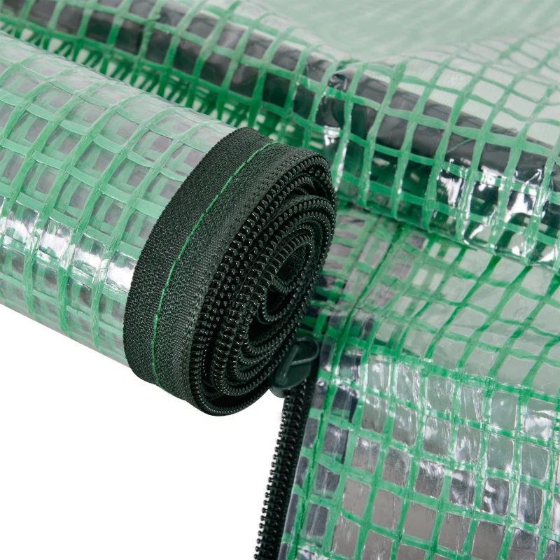 Outsunny Mini Greenhouse Portable Hot House for Plants with Zippered Doors for Outdoor, Indoor, 79" x 39" x 32", Green
