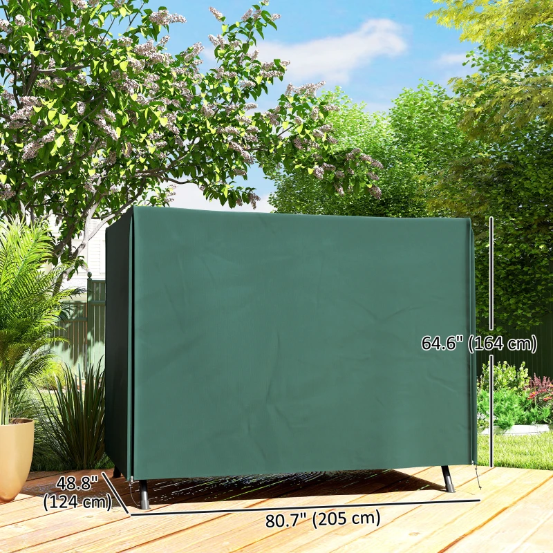 Outsunny 3-Seater Patio Swing Cover, Outdoor Garden Furniture Protection Hammock Glider Cover, 81" x 49" x 65", Dark Green