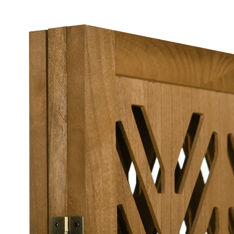 HOMCOM 3 Panel Room Divider, 5.6ft Tall Wood Folding Privacy Screens, Freestanding Partition Wall Dividers, Light Brown