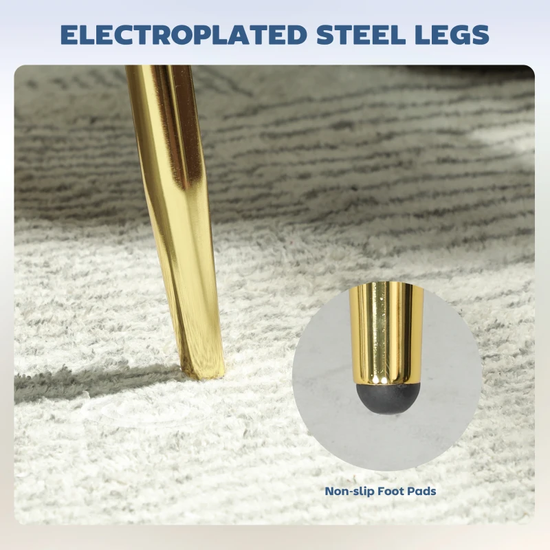 HOMCOM 31" Storage Ottoman, Velvet End of Bed Bench with Steel Legs, Foot Stool with Storage for Bedroom, Living Room