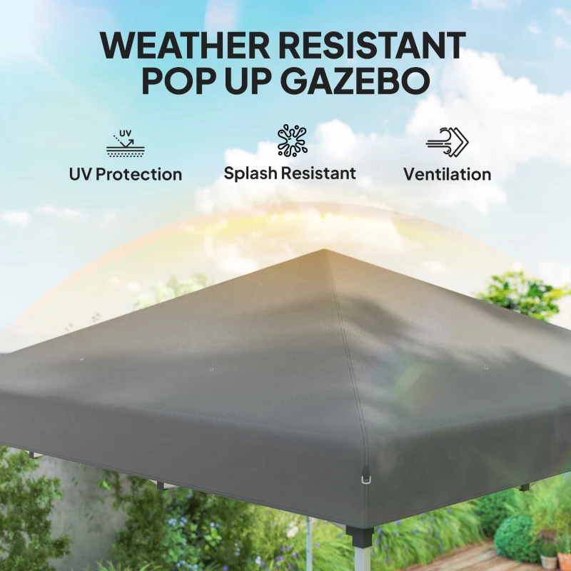 Outsunny 10' x 10' Pop Up Canopy with Sidewalls, Roller Bag, Height Adjustable Instant Tent for Outdoor, Garden, Patio, Grey