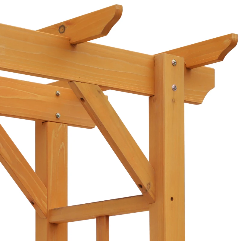Outsunny 85" Wooden Outdoor Garden Arbour, Garden Arch Trellis for Climbing Vines  for Wedding and Ceremony - Orange