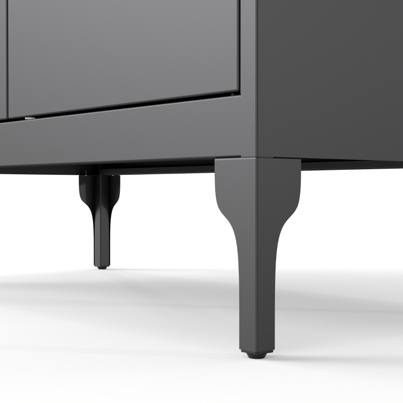 HOMCOM Office Storage Cabinet with Lock, Filing Cabinet with Adjustable Shelves and Doors for Home Office, Garage, Black