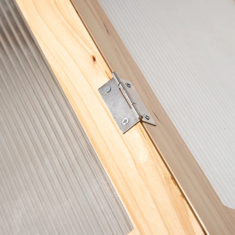 Outsunny Raised Garden Flower Bed Kit with Greenhouse, Wooden Cold Frame Planter, 48" x 24" x 32", Natural