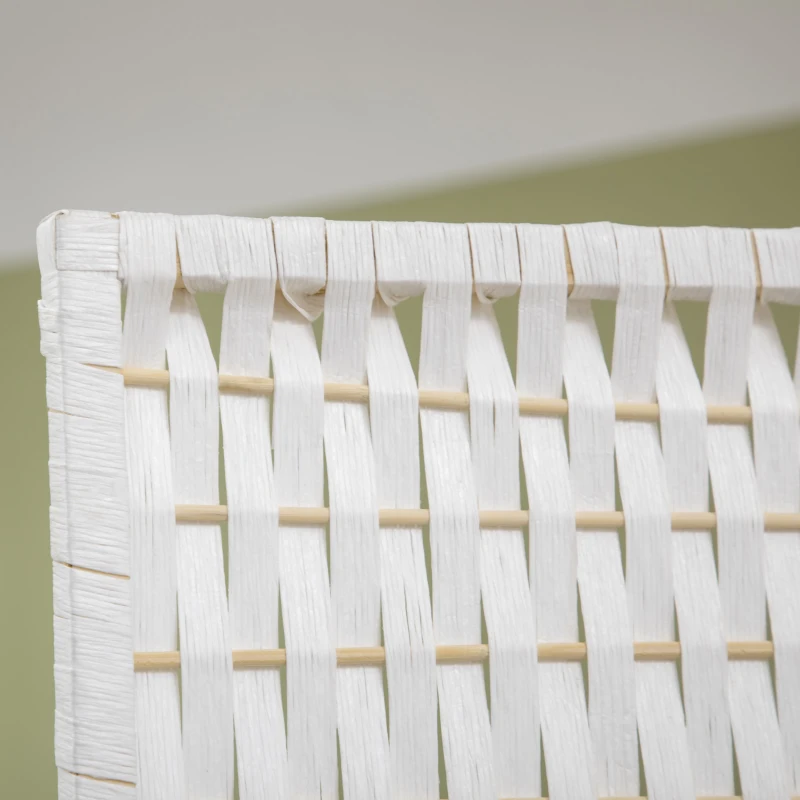 HOMCOM 4 Panel Room Divider with Shelves, 6 FT Freestanding Folding Privacy Screen, Partition Wall Divider for Bedroom, White