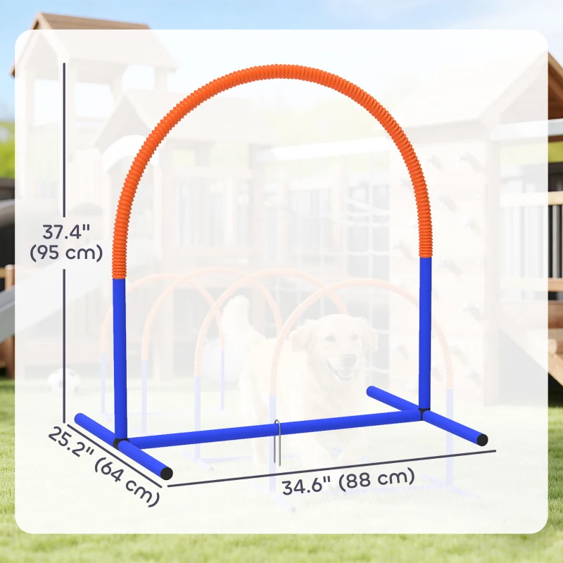 PawHut Dog Agility Training Equipment, 4 PCS Obstacle Course with Carrying Bag for Old Dogs, for Backyard, Outdoor, Blue