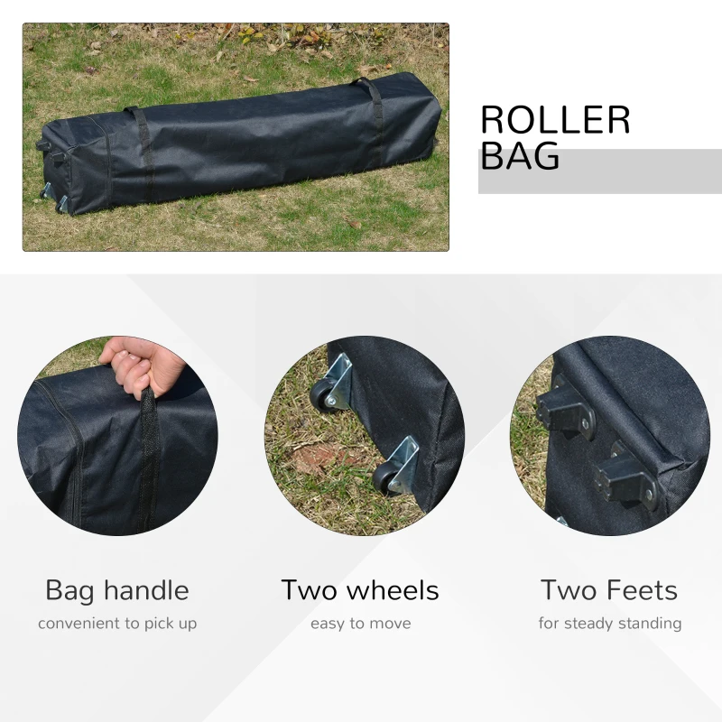 Outsunny 10' x 10' Pop Up Canopy Tent with Airy Top Vents and Wheeled Carry Bag for Outdoor, Garden, Patio, White