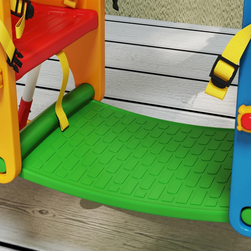 Qaba Kids Indoor Swing with Double Seats, Toddler Swing Set with Safety Belts for Aged 3-5, Play Room, Living Room