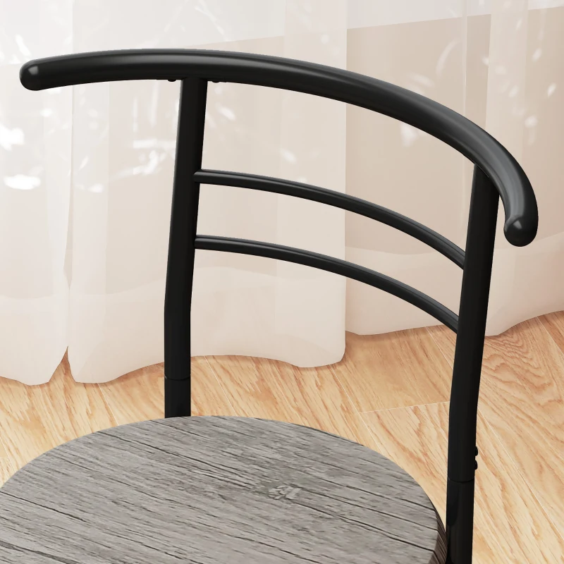 HOMCOM Dining Table Set of 3, 31.5" Kitchen Table and Chairs Set for 2 with Shelf, for Small Space, Dining Room, Living Room