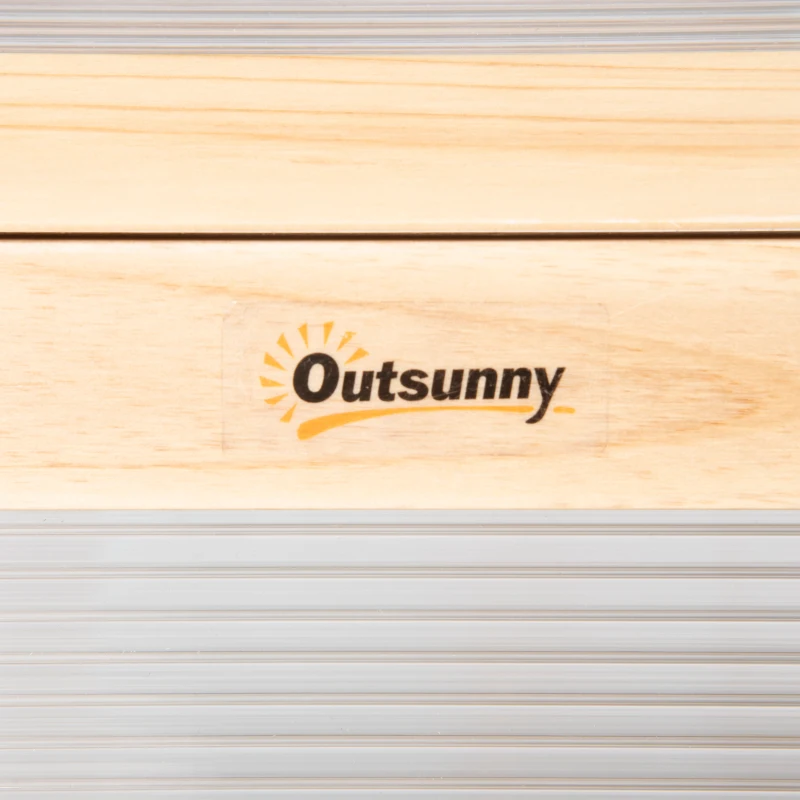 Outsunny Raised Garden Flower Bed Kit with Greenhouse, Wooden Cold Frame Planter, 48" x 24" x 32", Natural