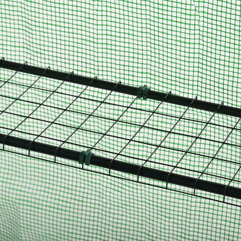 Outsunny 55" x 28" x 75" Walk-in Greenhouse Portable Garden Plant Flower Seed Warm House with 4 Shelves Outdoor Plant Growth Hot House PE Cover Green