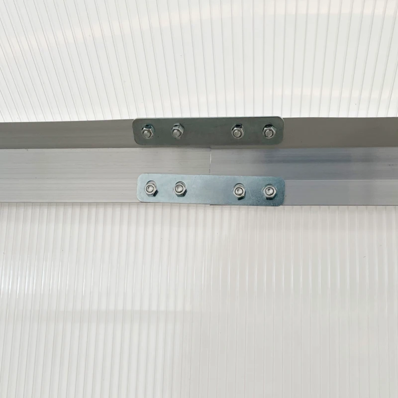 Outsunny 6' x 8' x 6.5' Walk-in Greenhouse, Polycarbonate Greenhouse with Adjustable Roof Vent, Base, Sliding Door, Clear