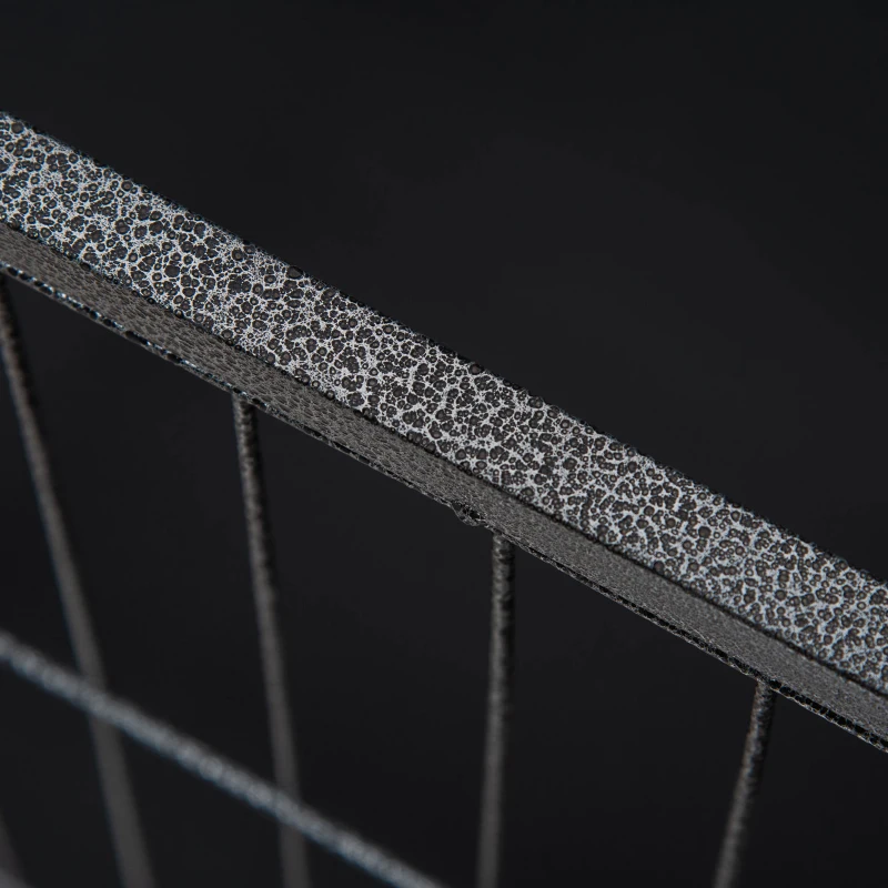 PawHut 4 Panels Dog Playpen, Heavy Duty Dog Fence, 28" H Portable Pet Playpen with Door Double Locking Latches, Tray, Grey