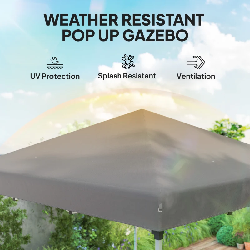 Outsunny 10' x 10' Pop Up Canopy with Sidewalls, Roller Bag, Height Adjustable Instant Tent for Outdoor, Garden, Patio, Grey