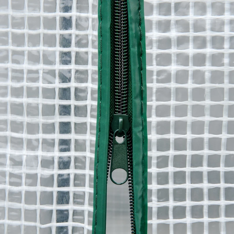 Outsunny Raised Garden Bed with PE Greenhouse Cover Outdoor Elevated Wood Planter Box for Herbs and Vegetables, Use for Patio, Backyard, Balcony, 48 x 22 x 46 inch, Natural