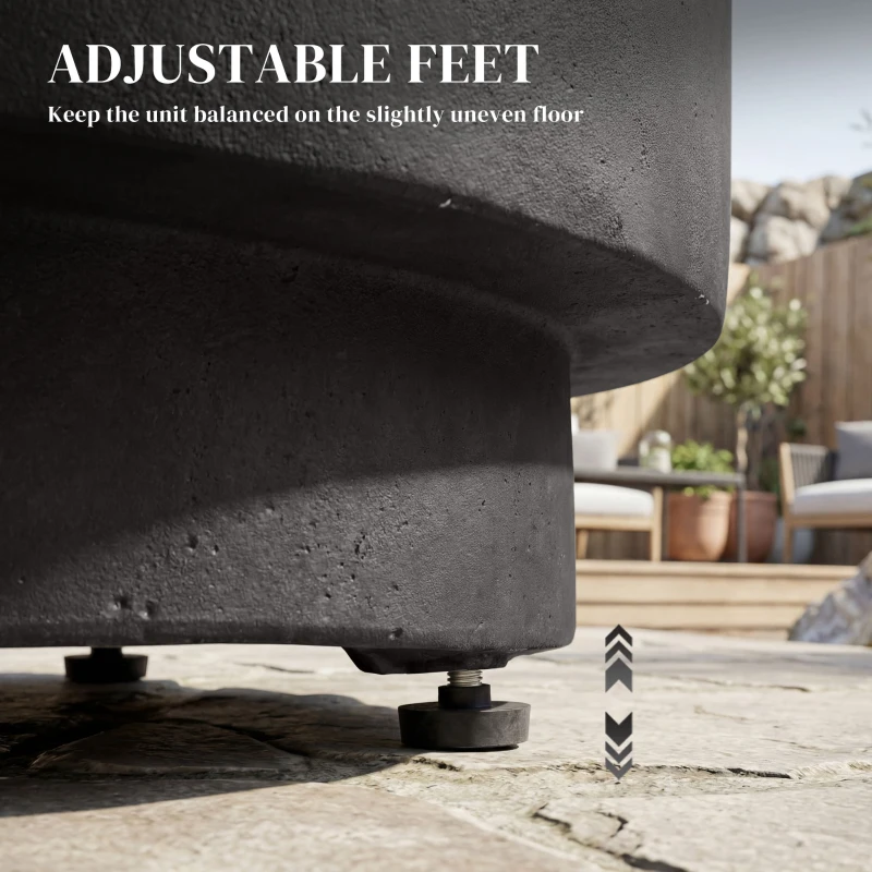 HOMCOM Lightweight Accent Table with Concrete Finish Round Side Table, Dark Gray