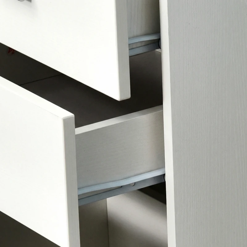 HOMCOM 47" Computer Desk Writing Table Workstation with Multi-Use Reversible File Drawers Metal Frame Home Office Furniture, White