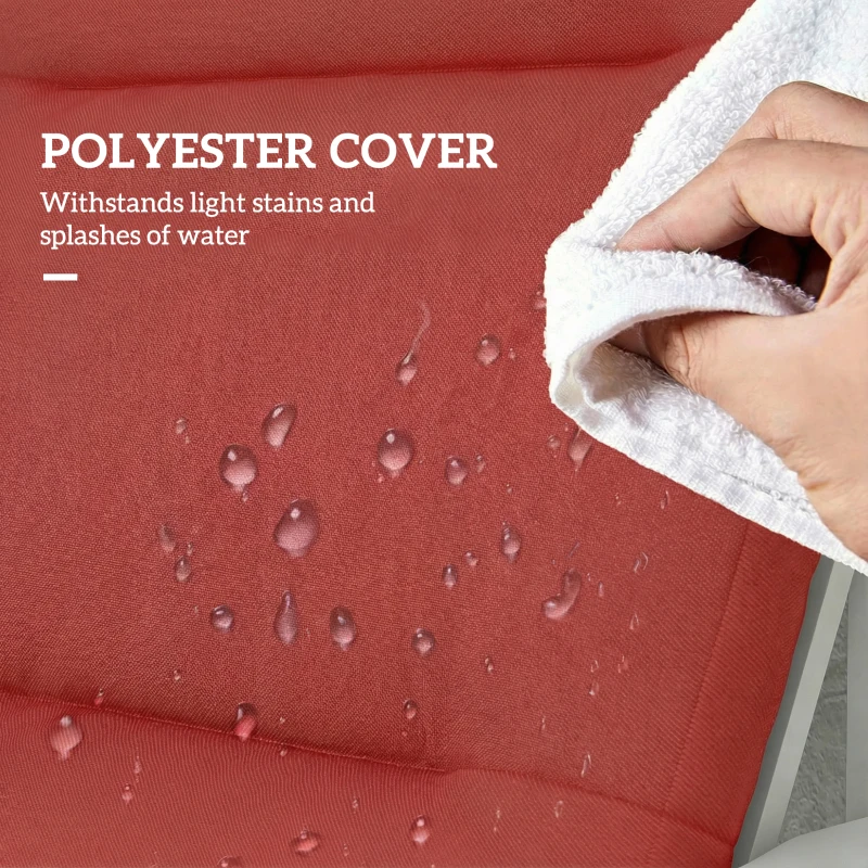 Outsunny Patio Chair Cushion for Adirondack Chairs Replacement Cushion with Back and Ties, Wine Red