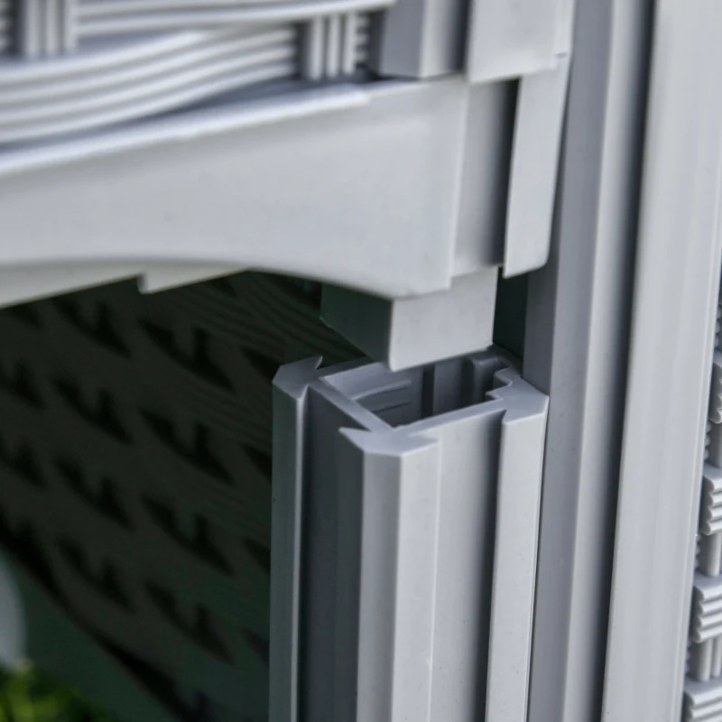 Outsunny 2 Piece Raised Garden Bed PP Raised Flower Bed Vegetable Herb Grow Box Stand Light Grey