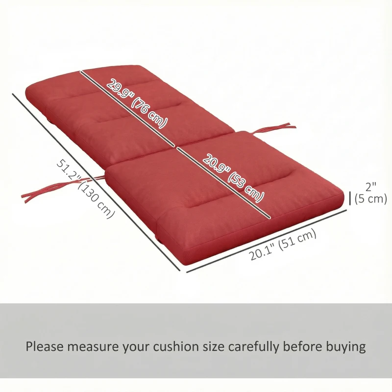 Outsunny Patio Chair Cushion for Adirondack Chairs Replacement Cushion with Back and Ties, Wine Red