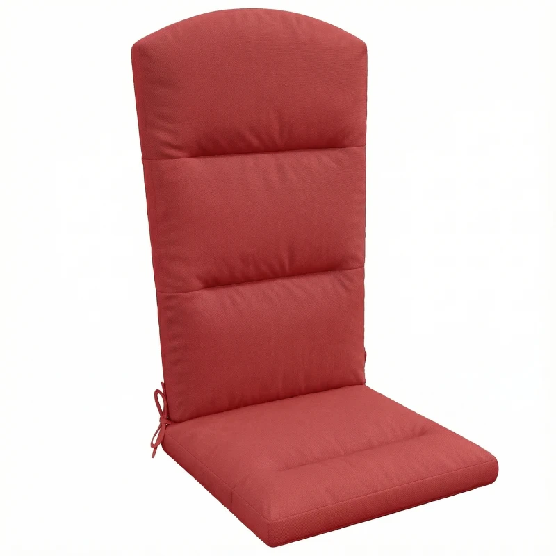 Outsunny Patio Chair Cushion for Adirondack Chairs Replacement Cushion with Back and Ties, Wine Red