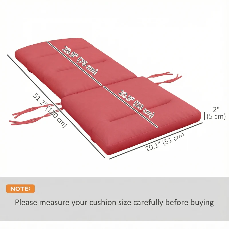 Outsunny Patio Chair Cushion for Adirondack Chairs Replacement Cushion with Back and Ties, Wine Red