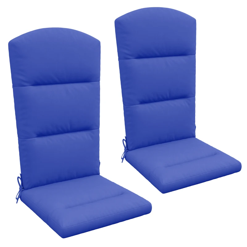 Outsunny Patio Chair Cushion for Adirondack Chairs Replacement Cushion with Back and Ties, Navy Blue