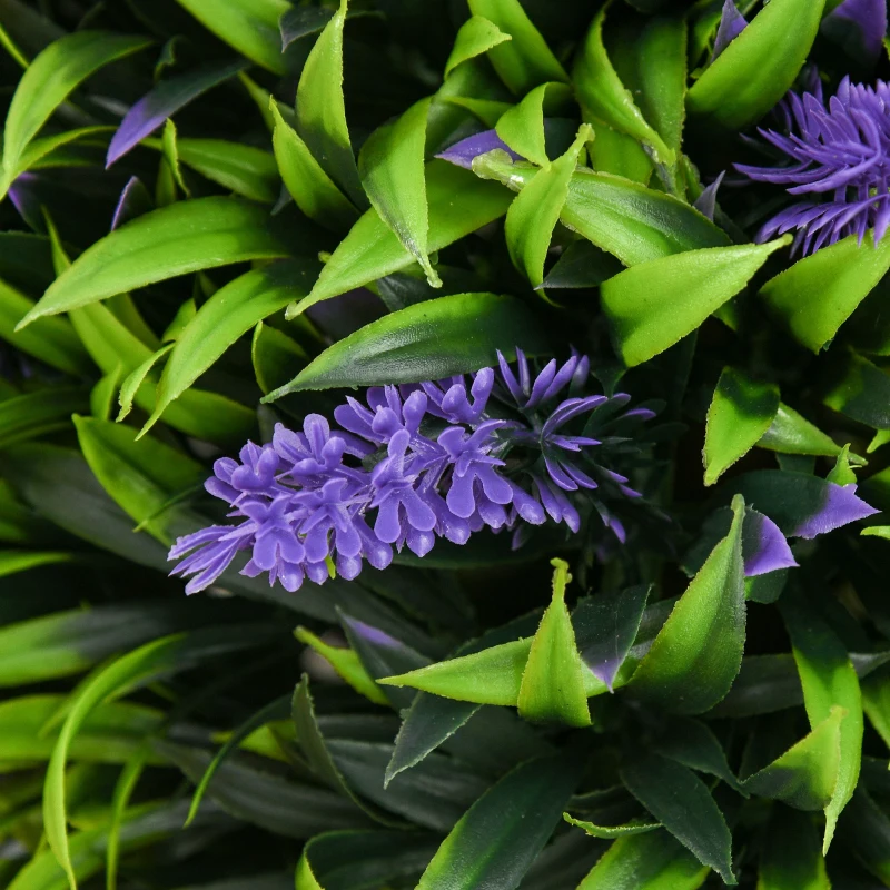 HOMCOM 2.3ft Set of 2 Artificial Plants, Lavender Flowers Ball Trees with Pot, for Home Indoor Outdoor Decor