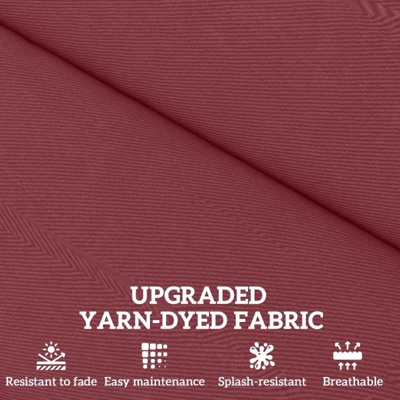 Outsunny 2-Piece Back and Seat Cushion Pillows Replacement, Patio Chair Cushions Set with Ties for Indoor Outdoor, Wine Red