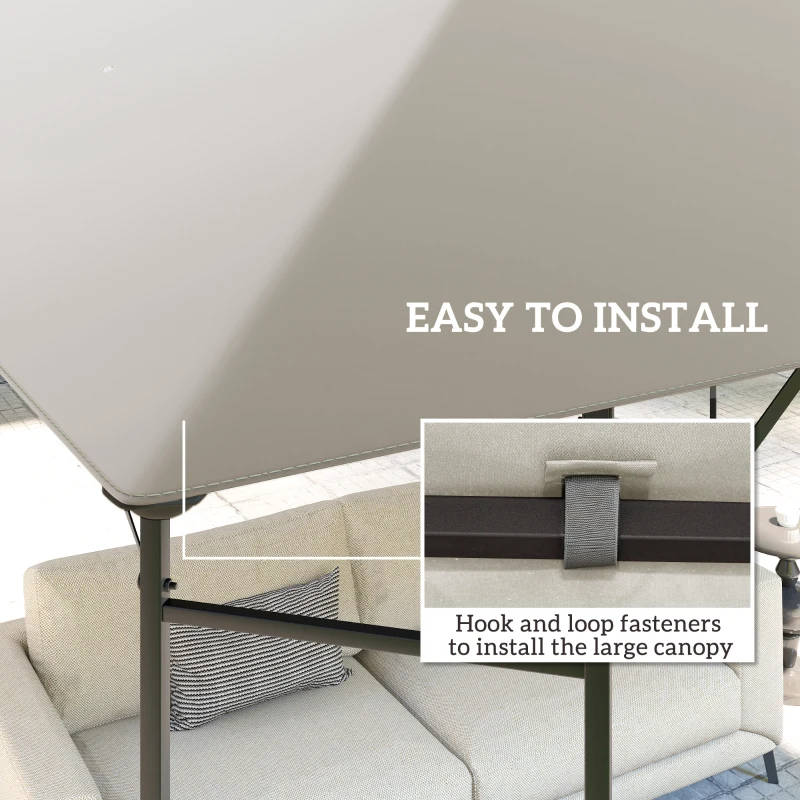 Outsunny 10' x 10' Gazebo Canopy Replacement Cover, Garden Gazebo Roof Replacement, UPF30+, TOP COVER ONLY, Grey