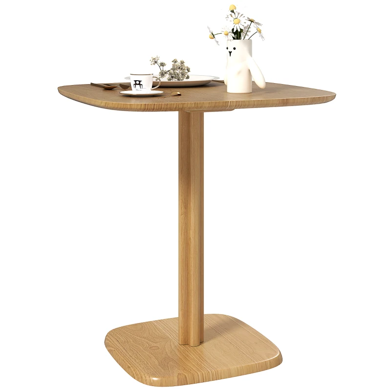 HOMCOM Dining Table for 4 People - Modern Kitchen Table with Wood-Effect Top, 27.6" x 27.6", Natural Wood