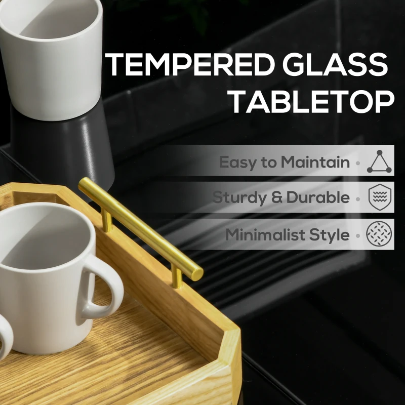 Outsunny Rectangular Outdoor Dining Table for 8 People with Tempered Glass Top and Aluminum Frame, Black 70.9" x 31.5" x 28.3"