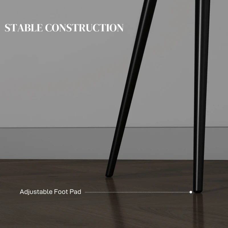 HOMCOM Dining Chairs Set of 2, Velvet-look Fabric Upholstered Kitchen Chairs with Backrest, Armrests and Steel Legs, Dark Grey