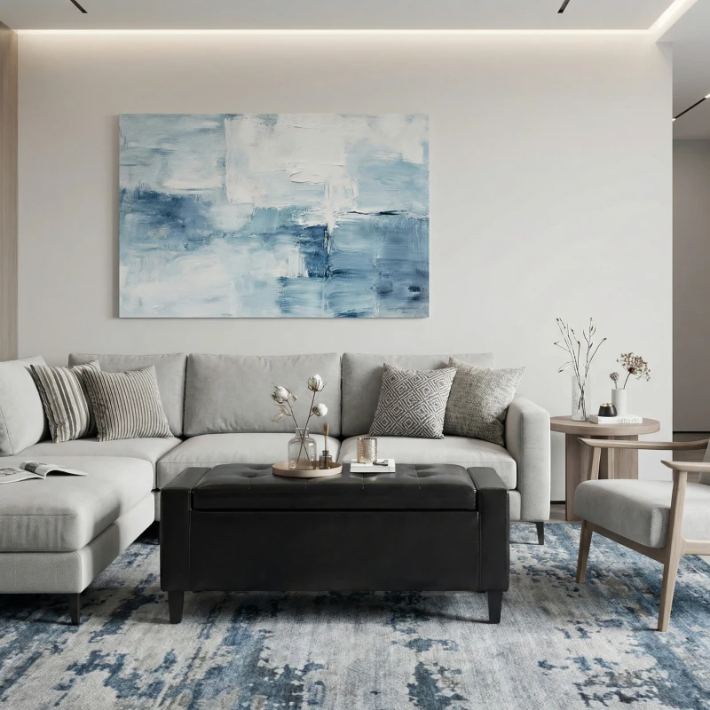 HOMCOM Storage Ottoman Bench, PU Leather Upholstered Bench with Tufted Design, Black