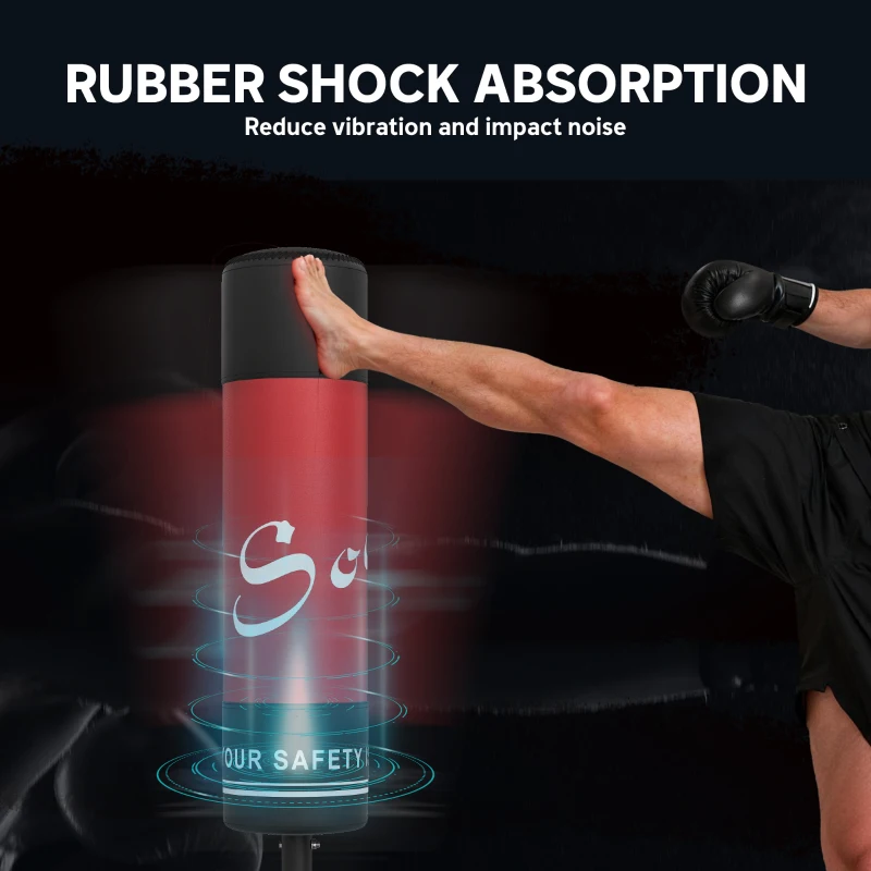 Soozier Freestanding Punching Bag for Adults, 53" Heavy Duty Boxing Bag with 12 Suction Cups, Boxing Equipment with Stand