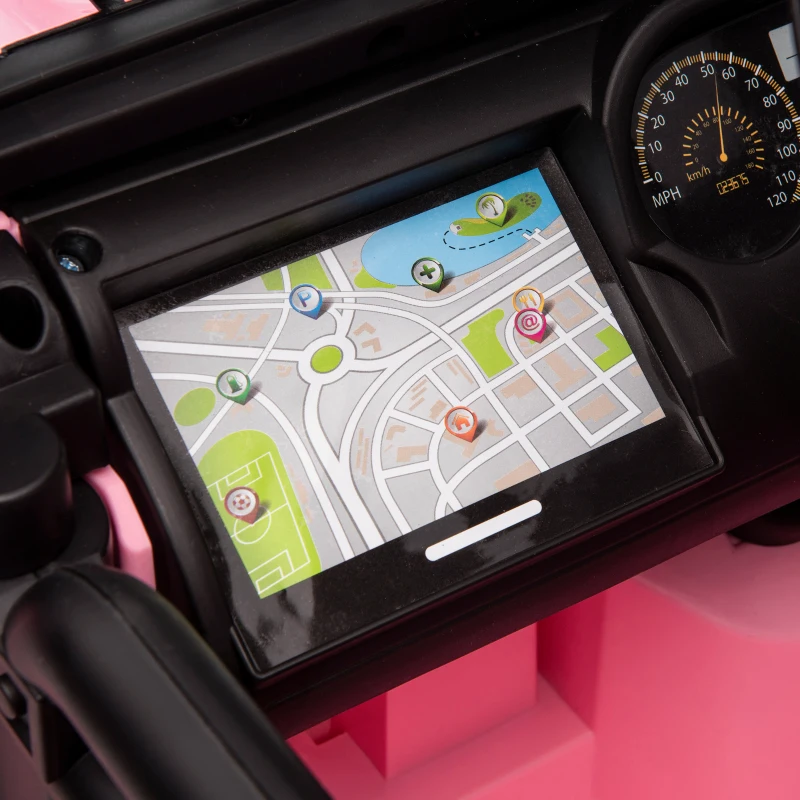 Aosom 12V Electric Truck Off Road Electric Pickup with Remote Control, Adjustable Speed, Ride on Car for Kids, Pink