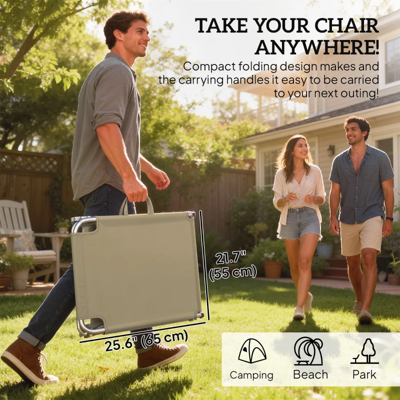 Outsunny Folding Outdoor Lounge Chair Reclining Tanning Chair with Breathable Mesh Fabric for Patio Garden Pool, Brown