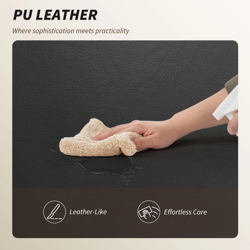 HOMCOM Reclining Office Chair, Overstuffed Executive Desk Chair with High Back, PU Leather, Footrest, Swivel Wheels, Black