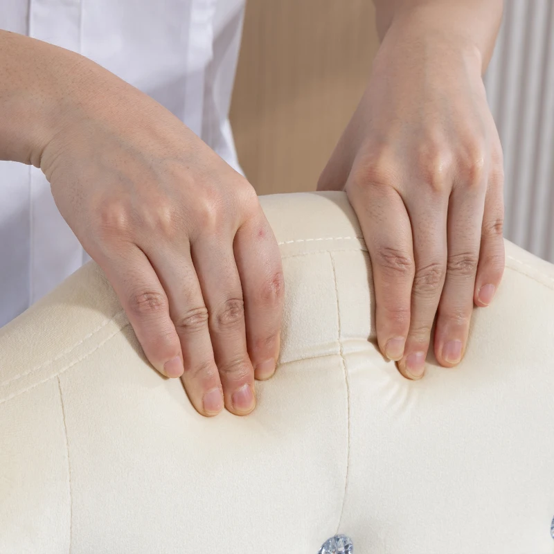 Vinsetto Vanity Office Chair, Velvet Computer Desk Chair with Swivel Wheels, Adjustable Height, Tilt Function, Beige